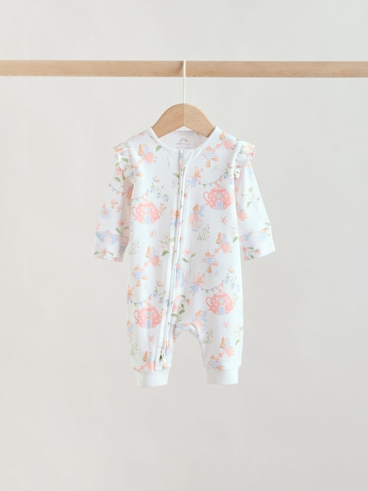Multi Two Way Zip Baby Sleepsuit 3 Pack (0mths-3yrs)