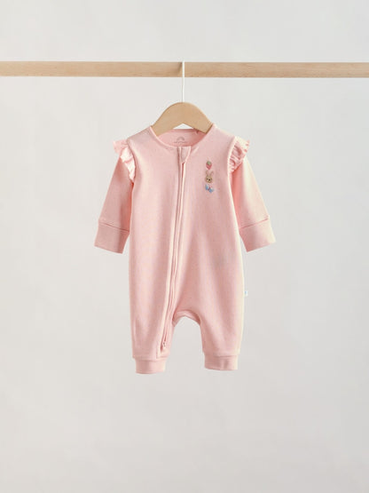 Multi Two Way Zip Baby Sleepsuit 3 Pack (0mths-3yrs)