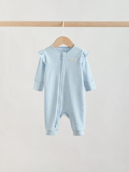 Multi Two Way Zip Baby Sleepsuit 3 Pack (0mths-3yrs)