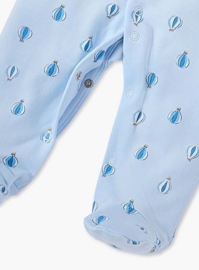 Juniors All-Over Air Balloon Print Closed Feet Sleepsuit with Long Sleeves-baby-boys-clothing-nightwear-sleepsuits-image-4