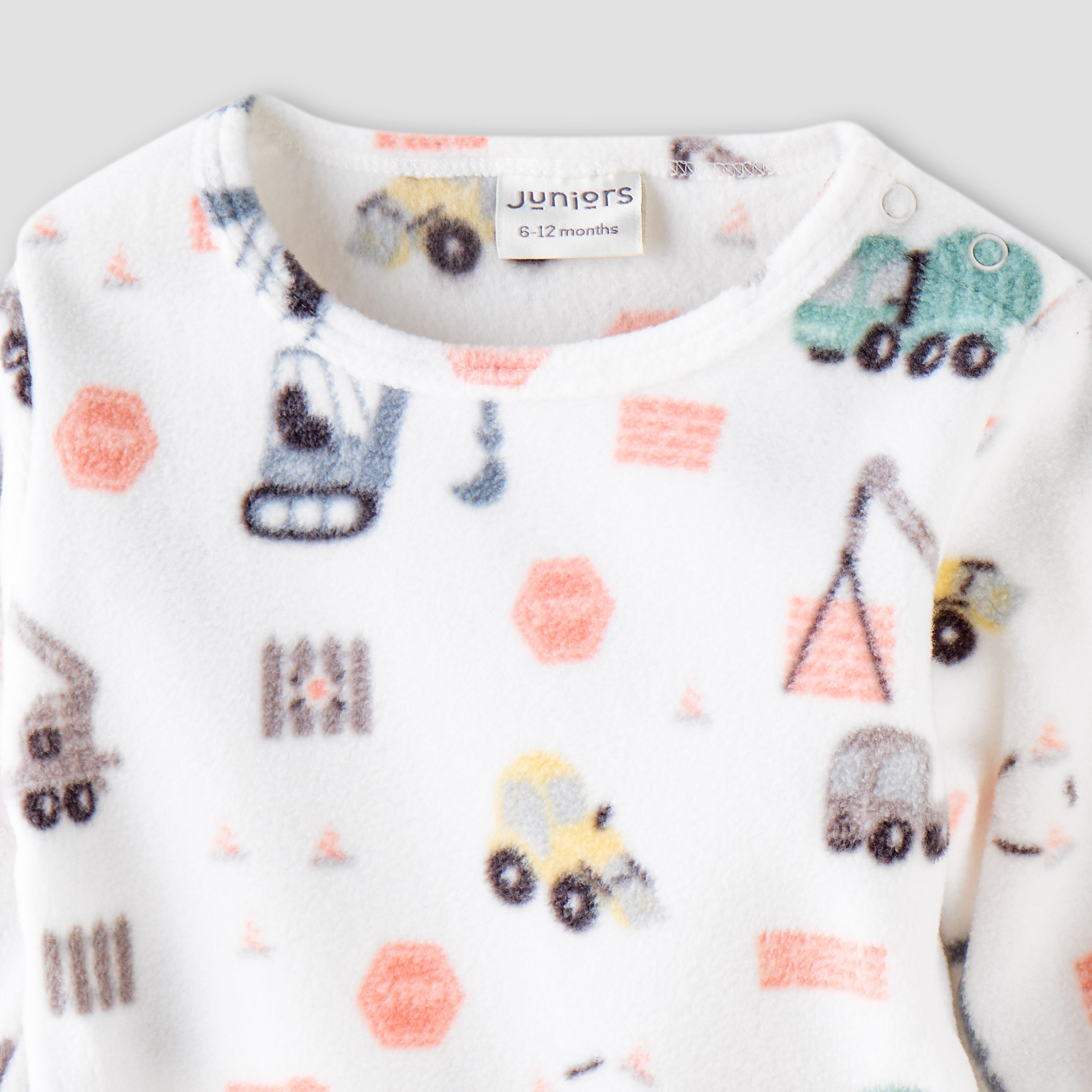 Juniors Pyjama Set with Construction Print - Long Sleeves - Round Neck
