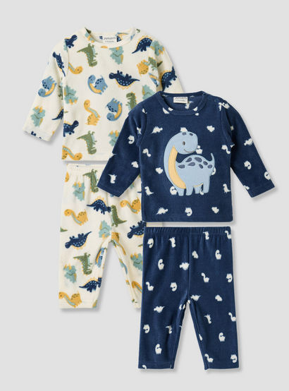 Juniors Pyjama Set with Dinosaur Print - Polyester - Long Sleeves - Round Neck - Set of 2-baby-boys-clothing-nightwear-pyjamasets-image-1