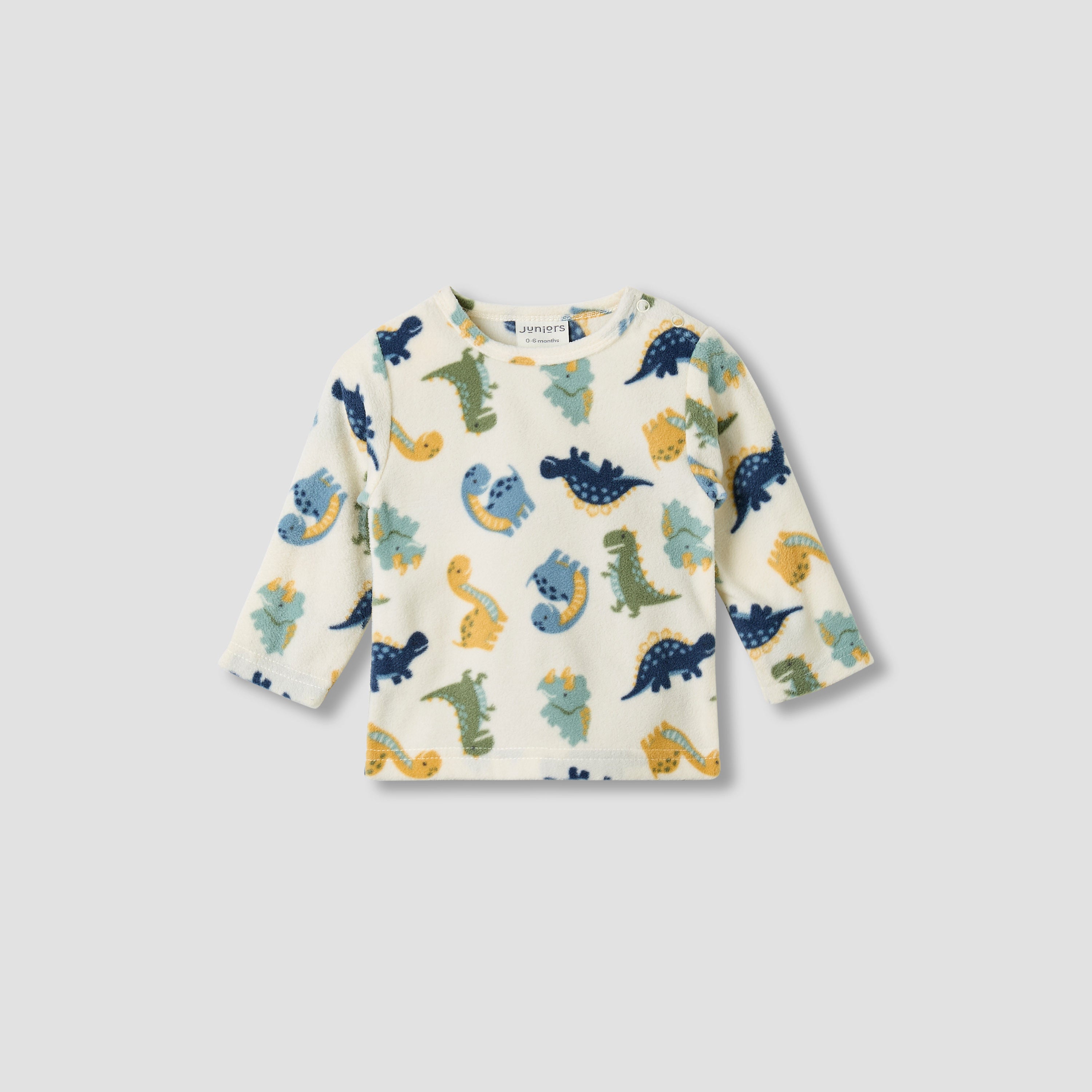 Juniors Pyjama Set with Dinosaur Print - Polyester - Long Sleeves - Round Neck - Set of 2