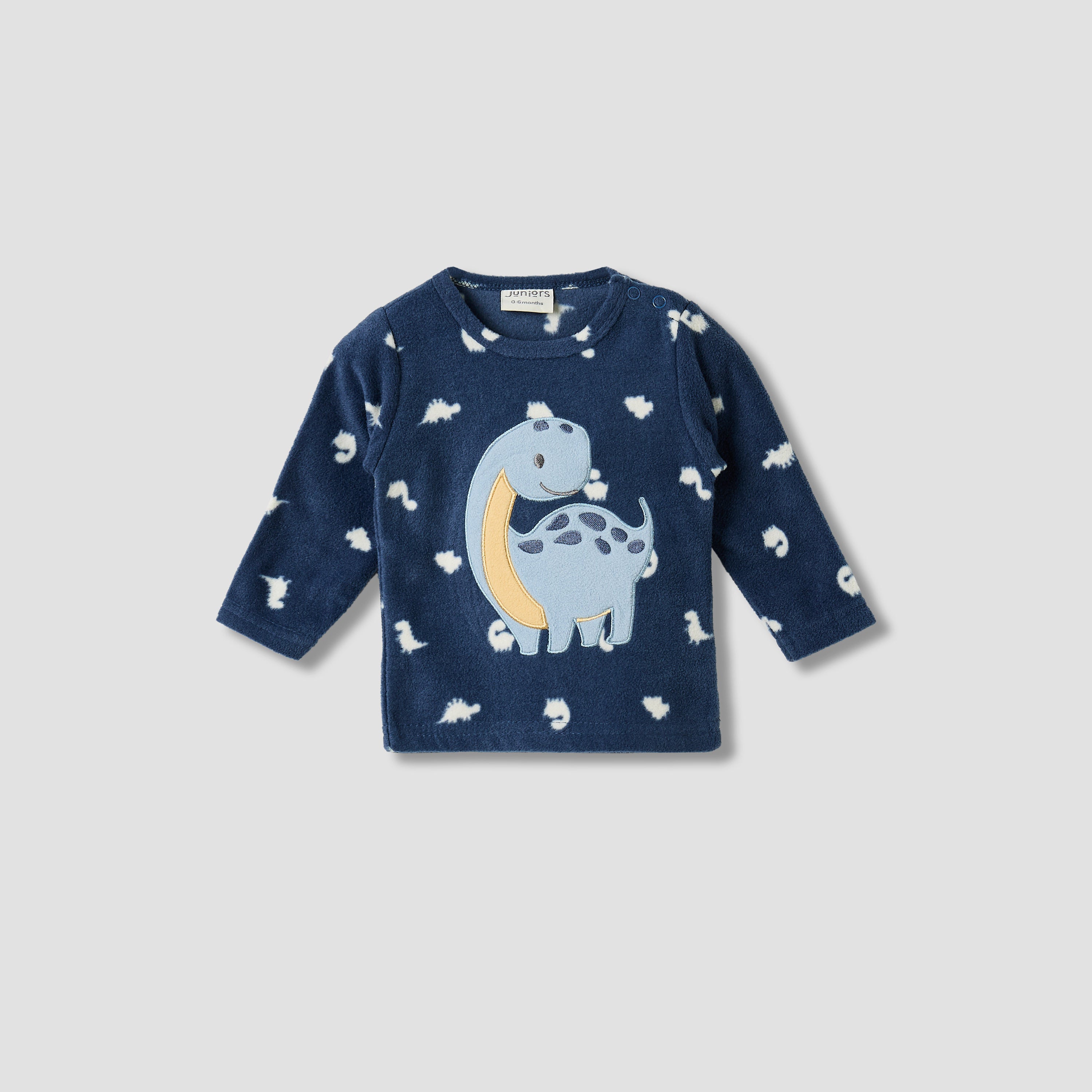 Juniors Pyjama Set with Dinosaur Print - Polyester - Long Sleeves - Round Neck - Set of 2