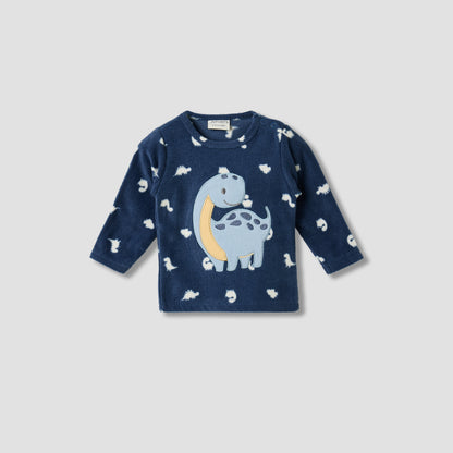 Juniors Pyjama Set with Dinosaur Print - Polyester - Long Sleeves - Round Neck - Set of 2