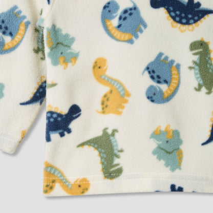 Juniors Pyjama Set with Dinosaur Print - Polyester - Long Sleeves - Round Neck - Set of 2