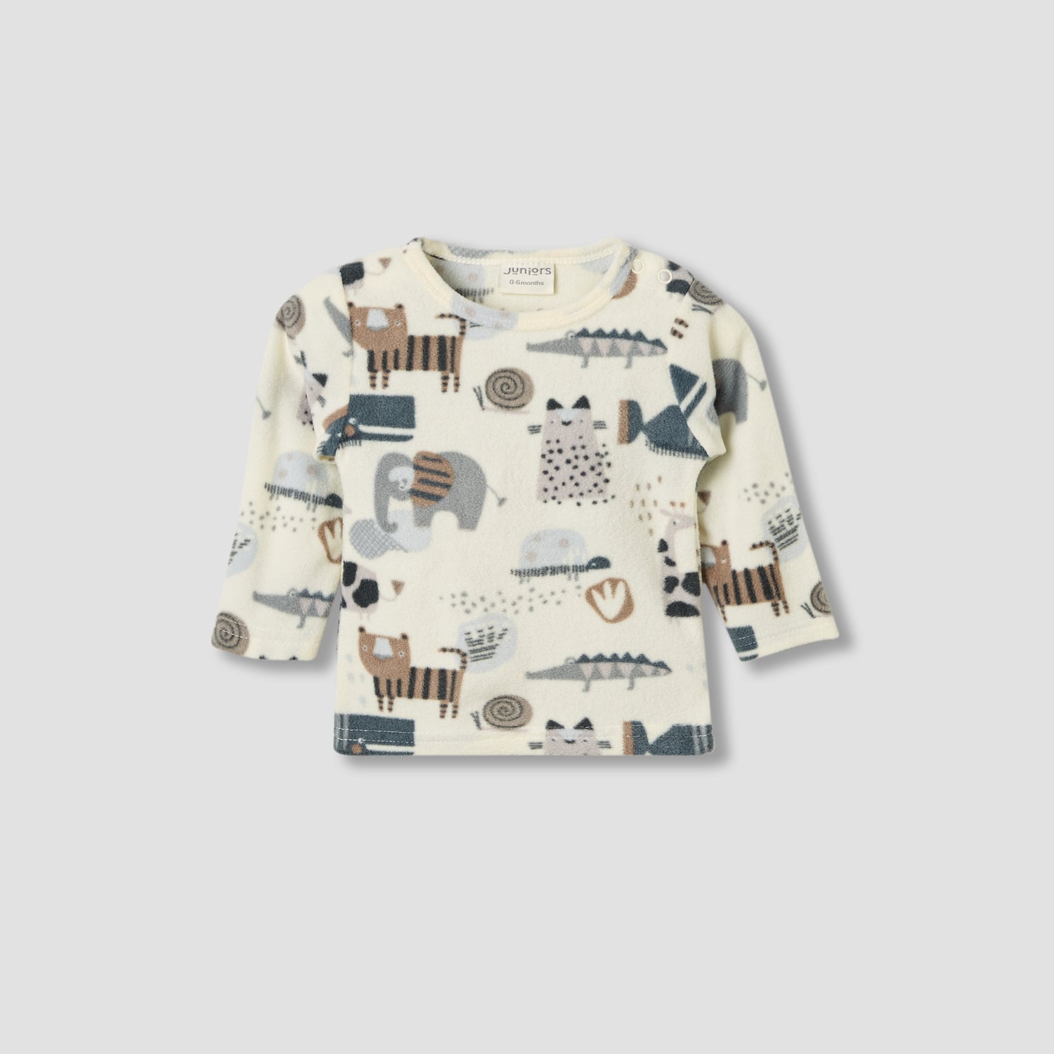 Juniors Pyjama Set with Animal Print - Polyester - Long Sleeves - Crew Neck - Set of 2