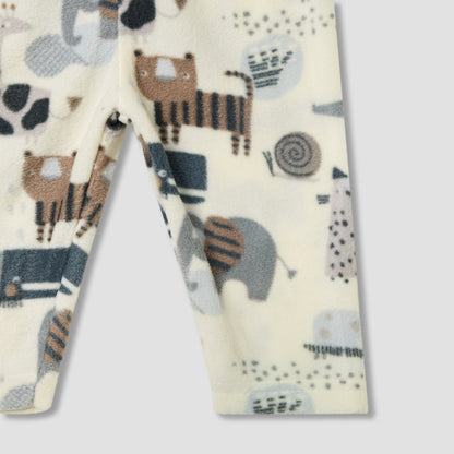 Juniors Pyjama Set with Animal Print - Polyester - Long Sleeves - Crew Neck - Set of 2