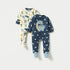 Juniors Dino Print Fleece Closed Feet Sleepsuit with Zip Closure - Set of 2 - Blue / 9-12 mths