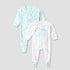 Juniors Round Neck Sleepsuit with Polar Bear Print - Polyester - Long Sleeves - Set of 2 - Multicolour / 9-12 mths