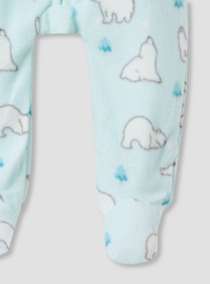 Juniors Round Neck Sleepsuit with Polar Bear Print - Polyester - Long Sleeves - Set of 2-baby-boys-clothing-nightwear-sleepsuits-image-7