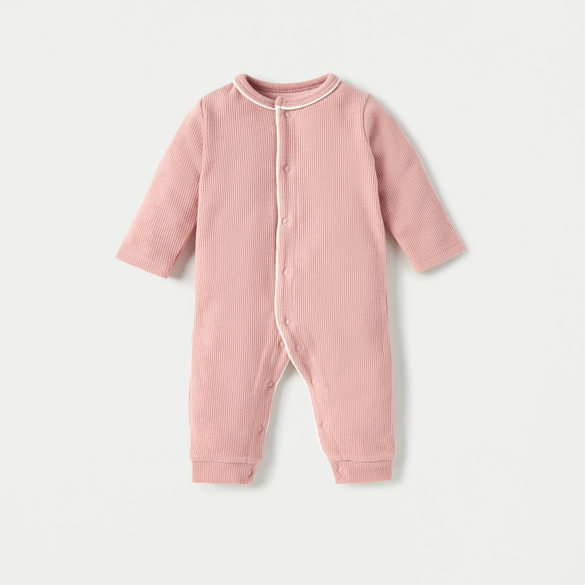 Juniors Ribbed Open Feet Sleepsuit with Button Closure