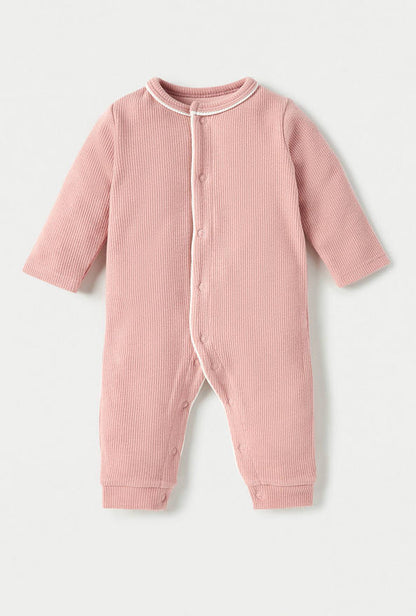 Juniors Ribbed Open Feet Sleepsuit with Button Closure