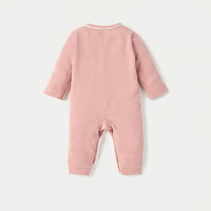 Juniors Ribbed Open Feet Sleepsuit with Button Closure