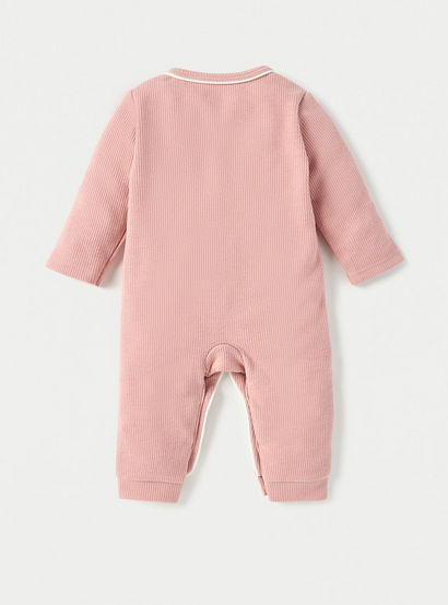 Juniors Ribbed Open Feet Sleepsuit with Button Closure-baby-girls-clothing-nightwear-sleepsuits-image-2