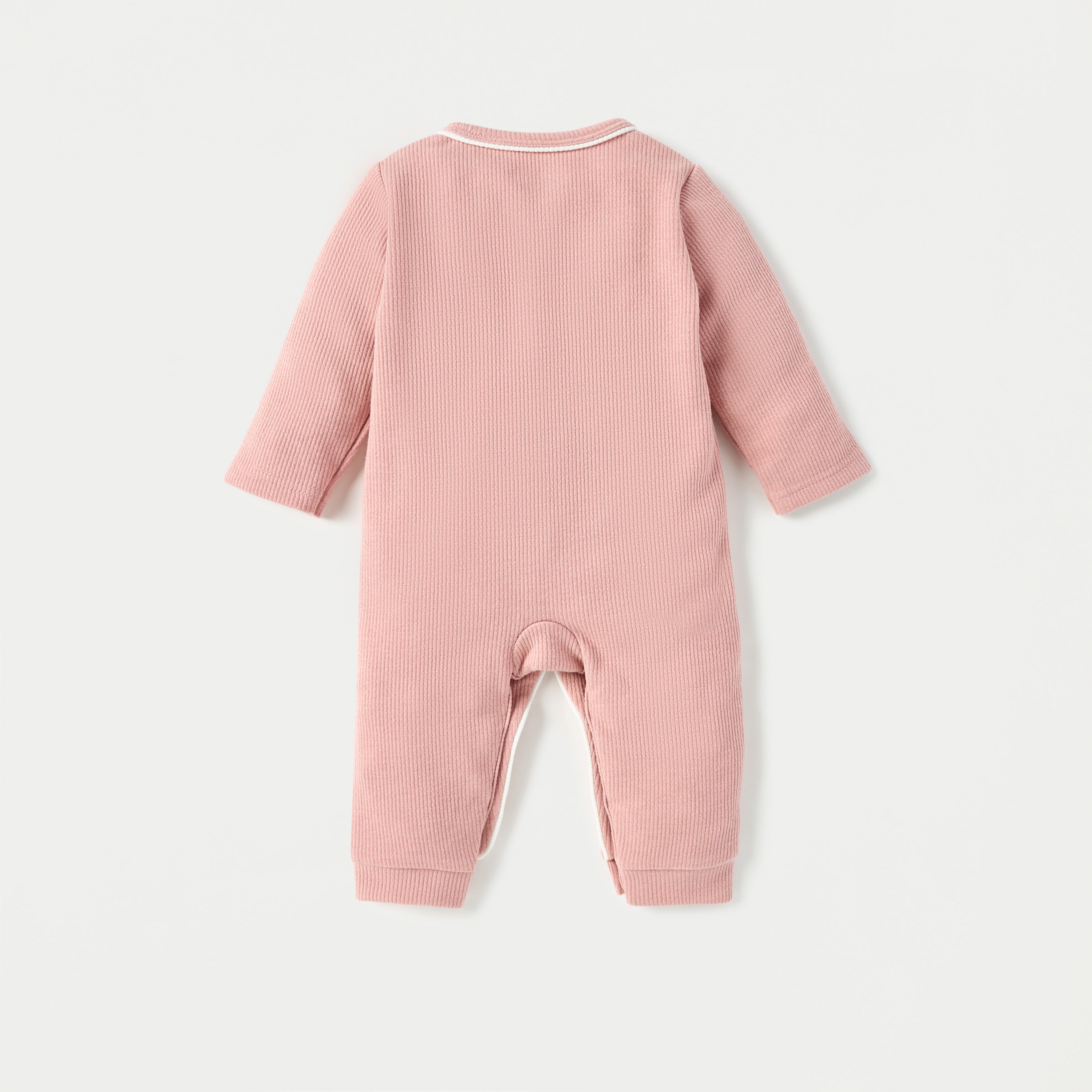 Juniors Ribbed Open Feet Sleepsuit with Button Closure