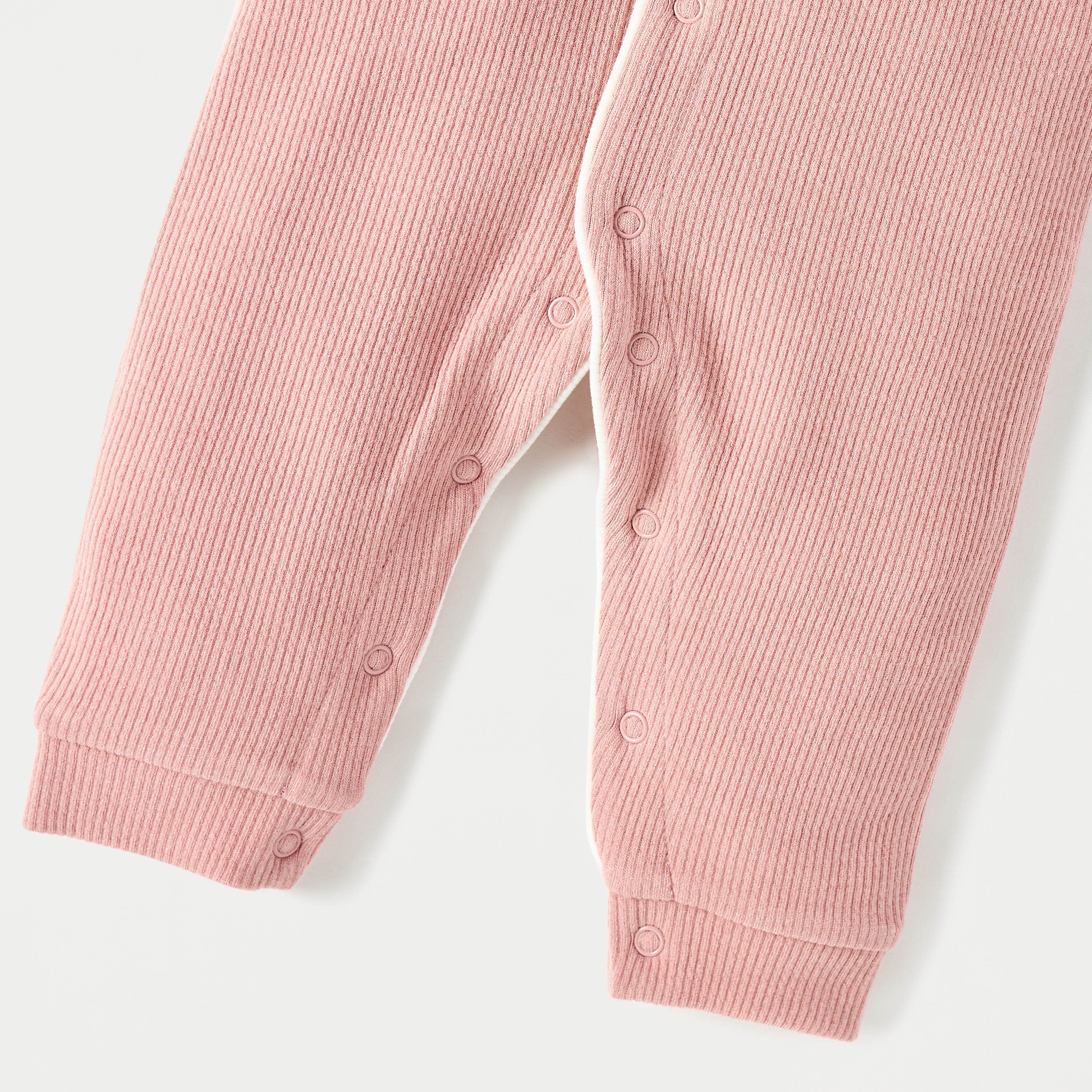 Juniors Ribbed Open Feet Sleepsuit with Button Closure