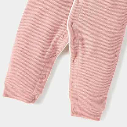 Juniors Ribbed Open Feet Sleepsuit with Button Closure