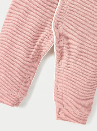 Juniors Ribbed Open Feet Sleepsuit with Button Closure-baby-girls-clothing-nightwear-sleepsuits-image-4