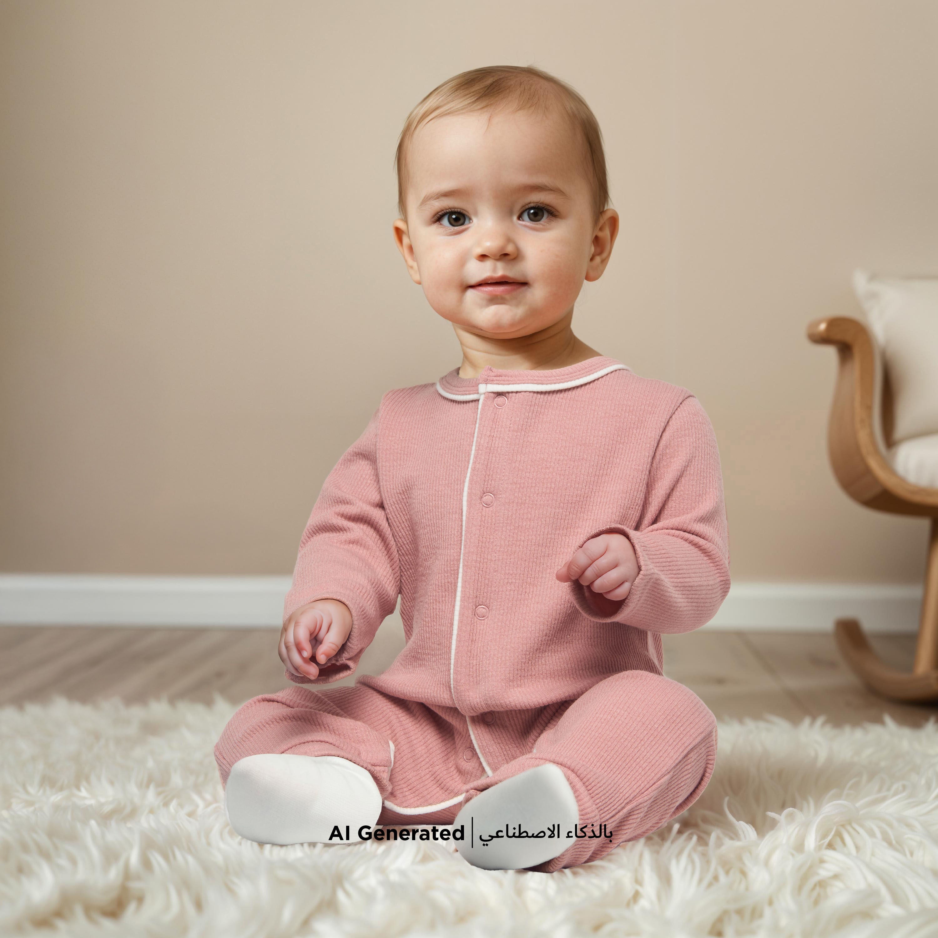 Juniors Ribbed Open Feet Sleepsuit with Button Closure