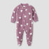 Juniors Mandarin Collar Sleepsuit with Closed Feet - Polyester - Long Sleeves - Purple / 9-12 mths
