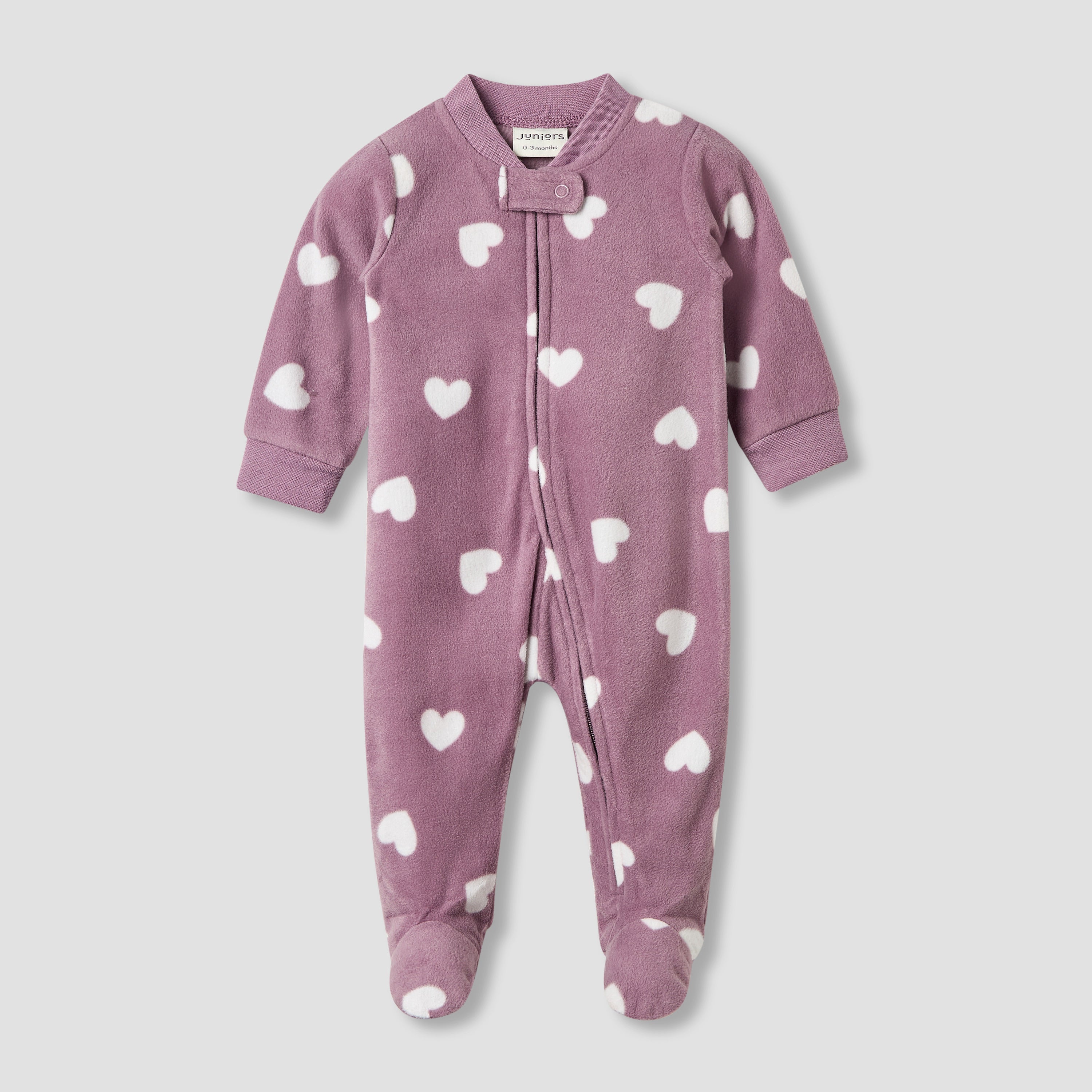 Juniors Mandarin Collar Sleepsuit with Closed Feet - Polyester - Long Sleeves