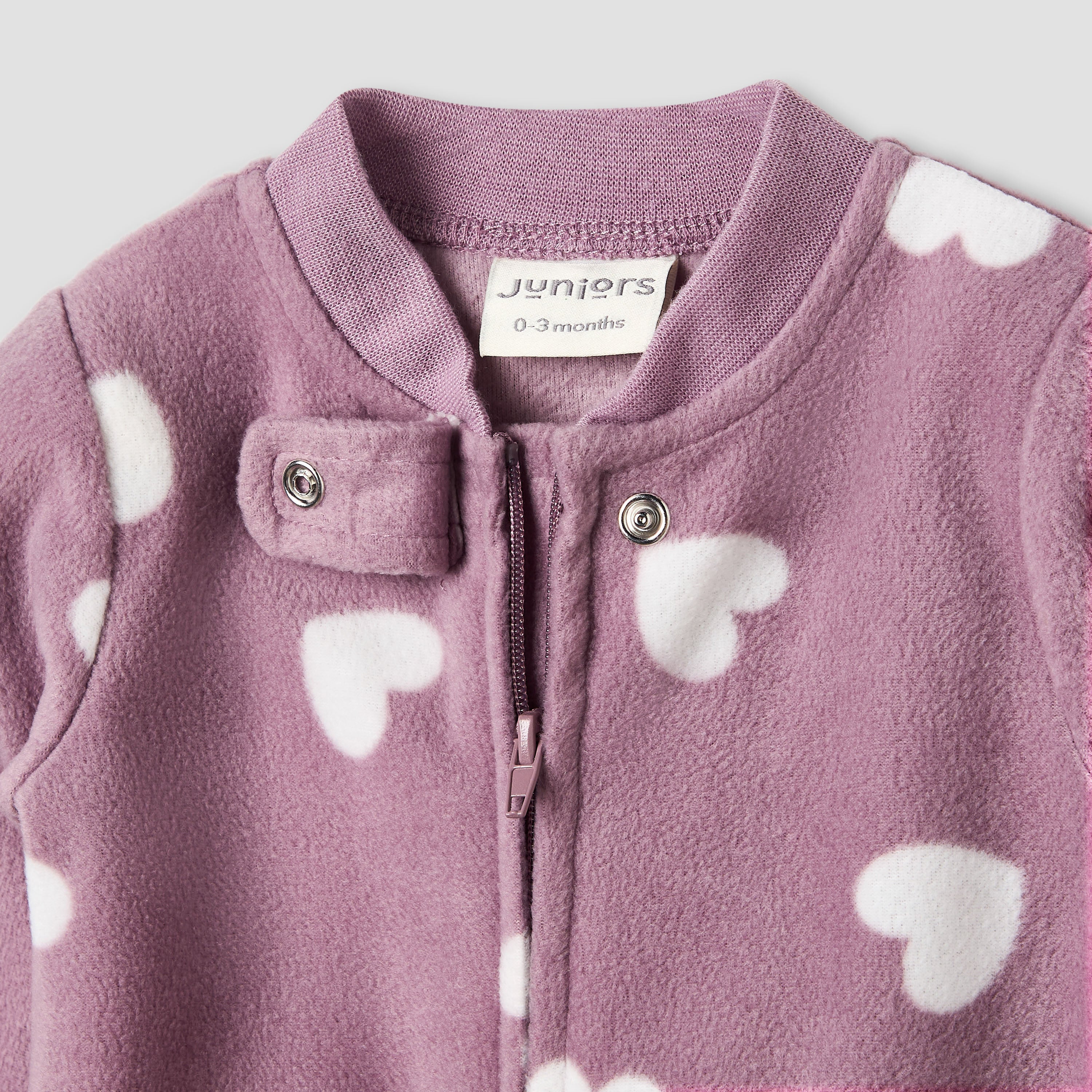 Juniors Mandarin Collar Sleepsuit with Closed Feet - Polyester - Long Sleeves