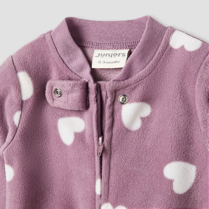 Juniors Mandarin Collar Sleepsuit with Closed Feet - Polyester - Long Sleeves