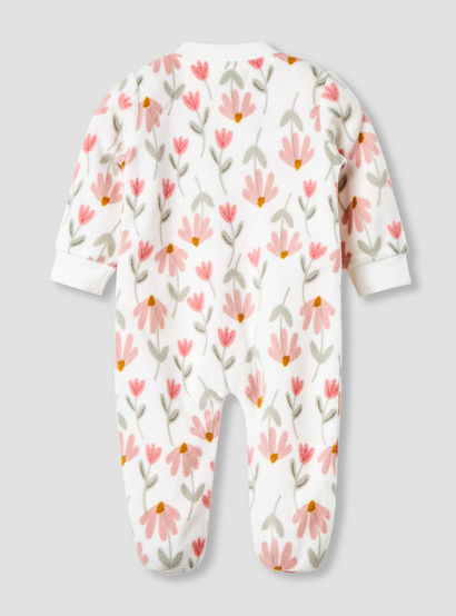 Juniors Round Neck Sleepsuit with Floral Print - Polyester - Long Sleeves-baby-girls-clothing-nightwear-sleepsuits-image-2