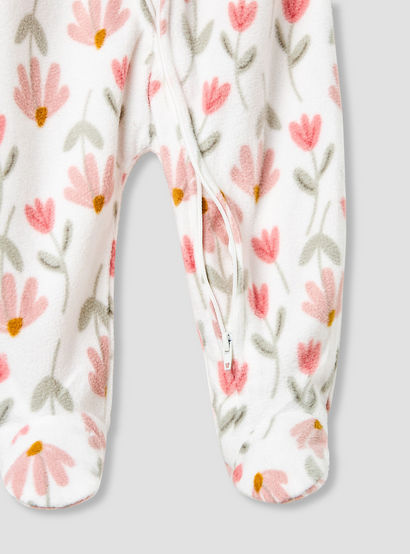 Juniors Round Neck Sleepsuit with Floral Print - Polyester - Long Sleeves-baby-girls-clothing-nightwear-sleepsuits-image-4