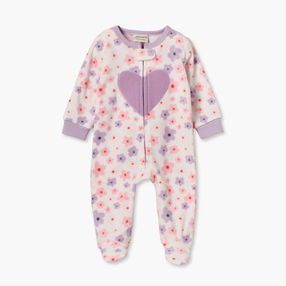 Pack of 2 Juniors Fleece Crew Neck Long Sleeves Sleepsuit with Zip Closure