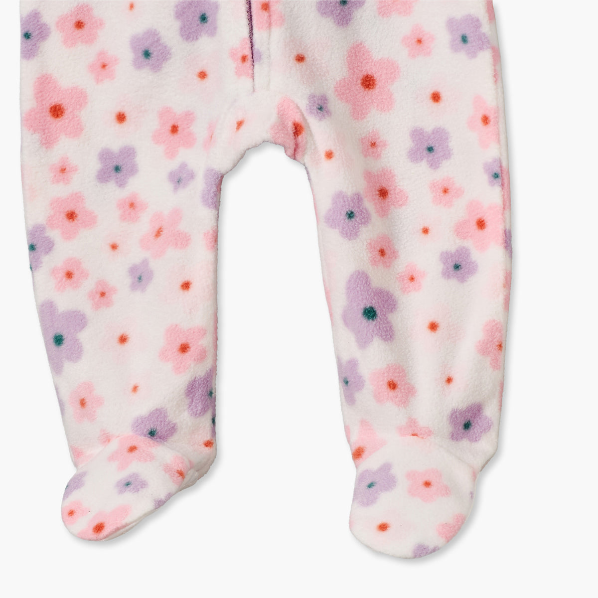 Pack of 2 Juniors Fleece Crew Neck Long Sleeves Sleepsuit with Zip Closure