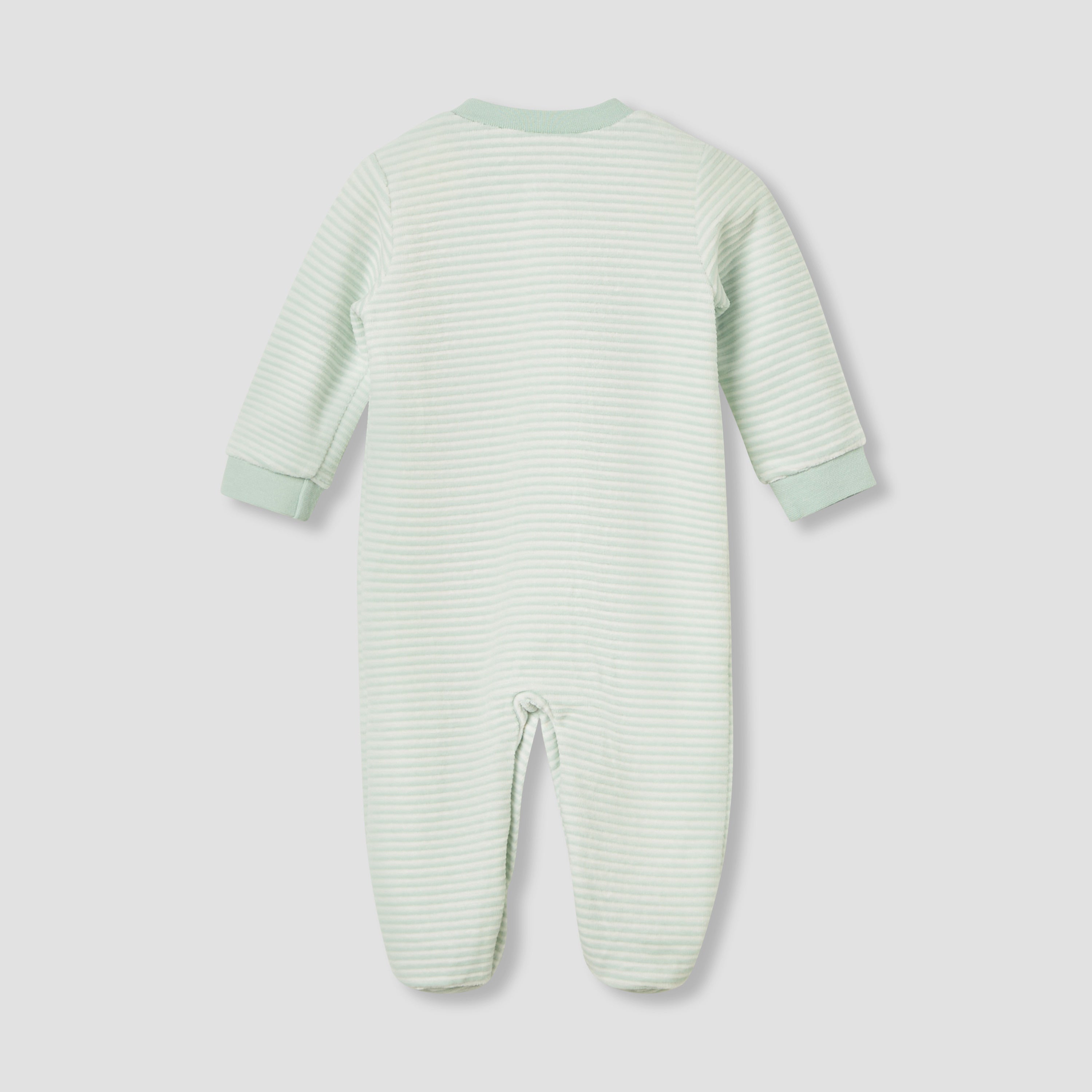 Juniors Crew Neck Sleepsuit with Stripes - Cotton Blend - Long Sleeves