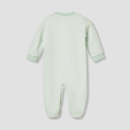 Juniors Crew Neck Sleepsuit with Stripes - Cotton Blend - Long Sleeves