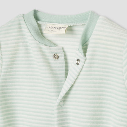 Juniors Crew Neck Sleepsuit with Stripes - Cotton Blend - Long Sleeves