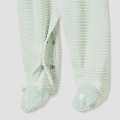 Juniors Crew Neck Sleepsuit with Stripes - Cotton Blend - Long Sleeves