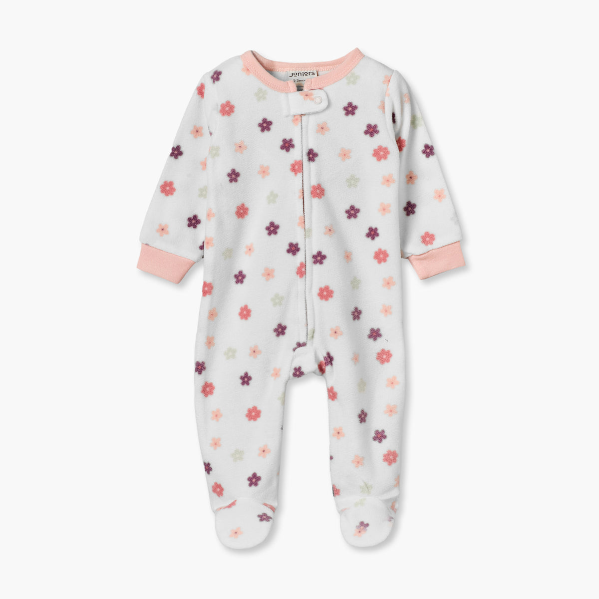 Pack of 2 Juniors Crew Neck Long Sleeves Sleepsuit with Floral Print