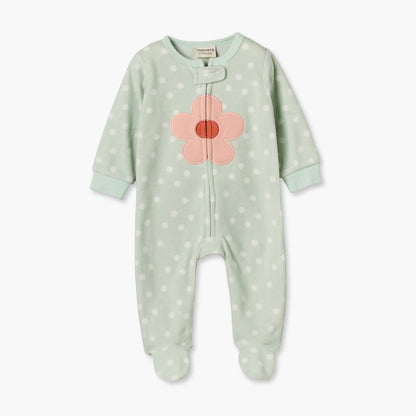 Pack of 2 Juniors Crew Neck Long Sleeves Sleepsuit with Floral Print