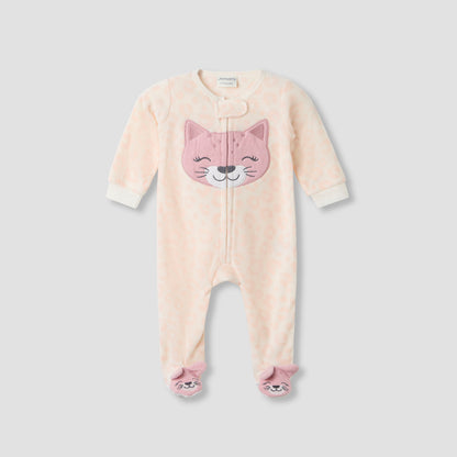 Juniors Round Neck Sleepsuit with Print - Polyester - Long Sleeves - Set of 2
