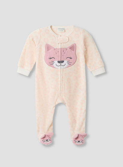 Juniors Round Neck Sleepsuit with Print - Polyester - Long Sleeves - Set of 2-baby-girls-clothing-nightwear-sleepsuits-image-2