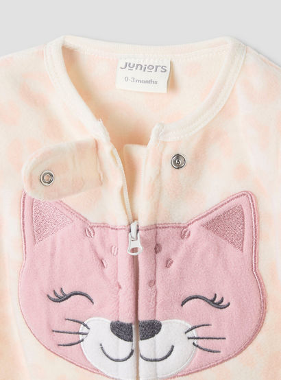 Juniors Round Neck Sleepsuit with Print - Polyester - Long Sleeves - Set of 2-baby-girls-clothing-nightwear-sleepsuits-image-4