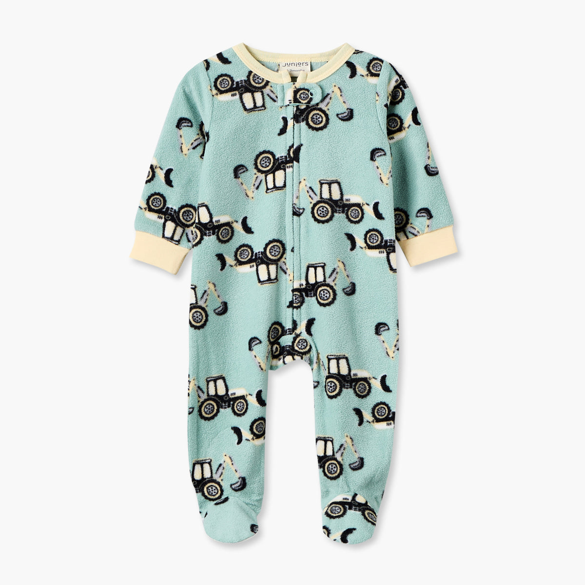 Pack of 2 Juniors Round Neck Long Sleeves Sleepsuit with Construction Print
