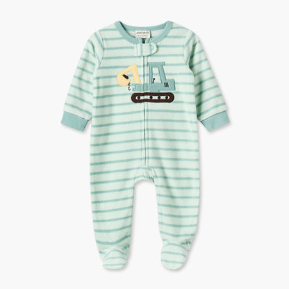 Pack of 2 Juniors Round Neck Long Sleeves Sleepsuit with Construction Print