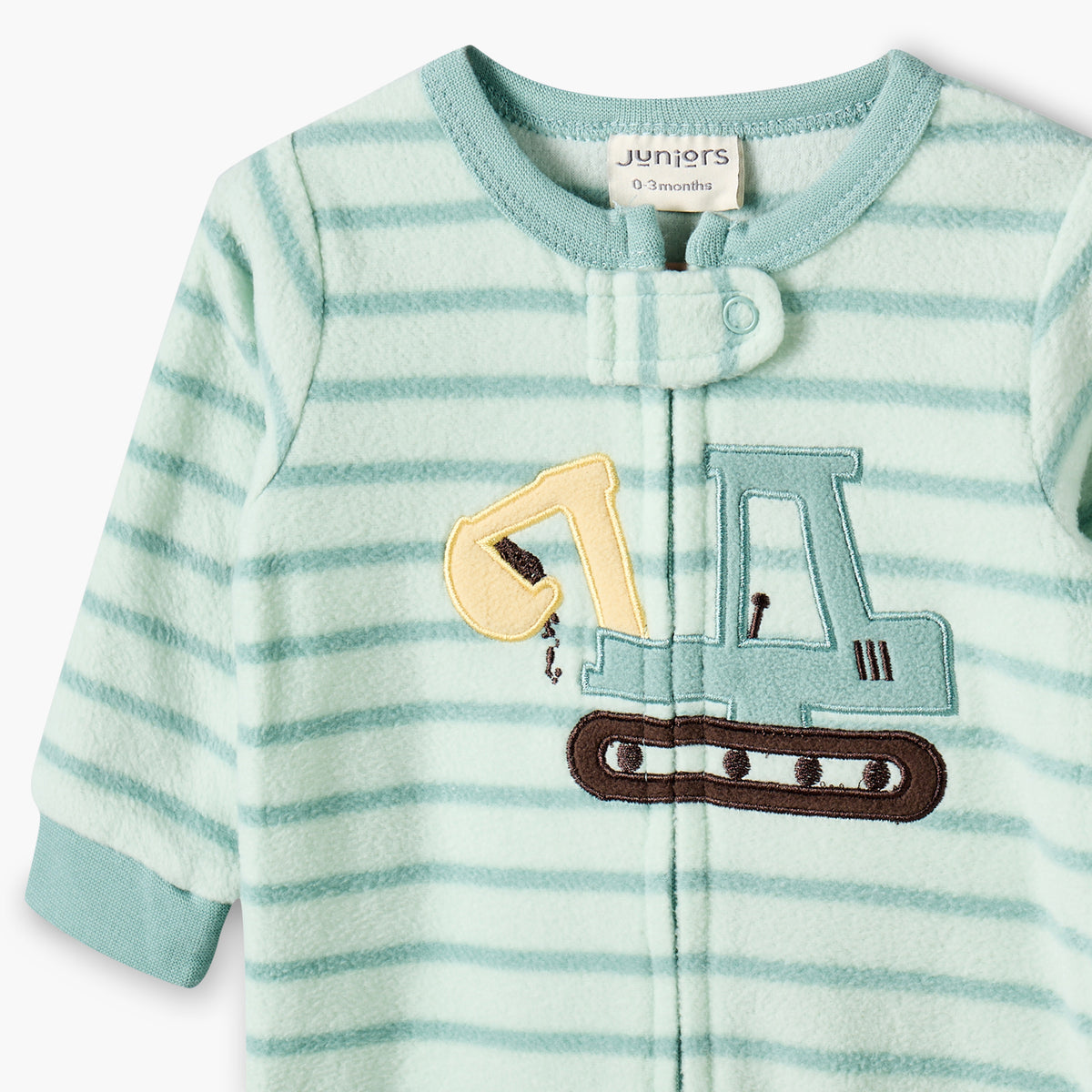 Pack of 2 Juniors Round Neck Long Sleeves Sleepsuit with Construction Print