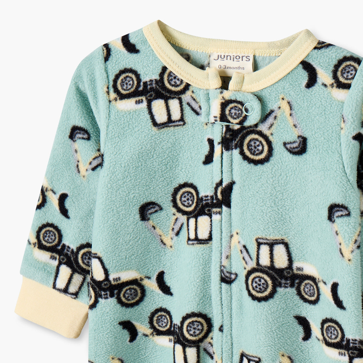 Pack of 2 Juniors Round Neck Long Sleeves Sleepsuit with Construction Print