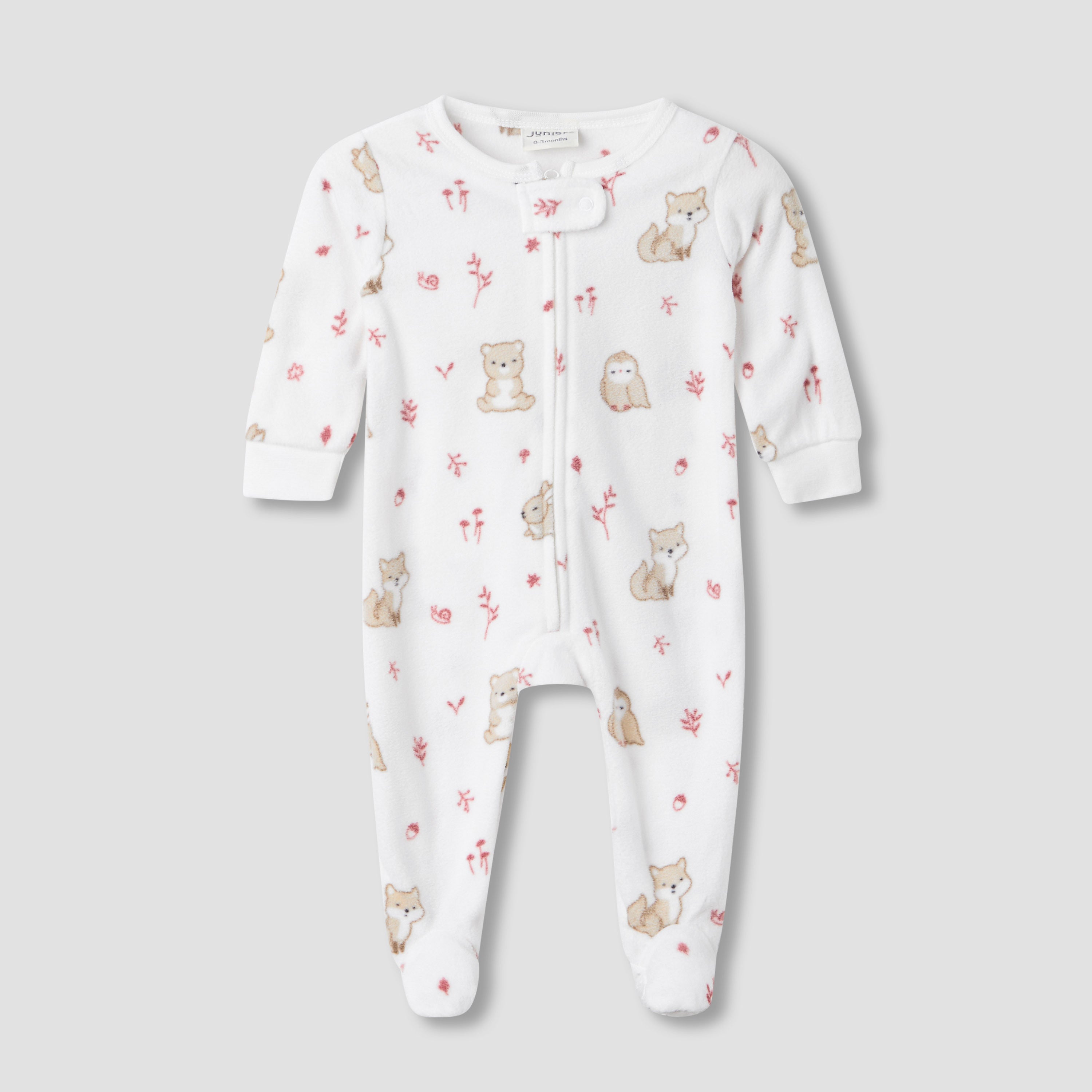 Juniors Round Neck Sleepsuit with Print - Polyester - Long Sleeves - Set of 2