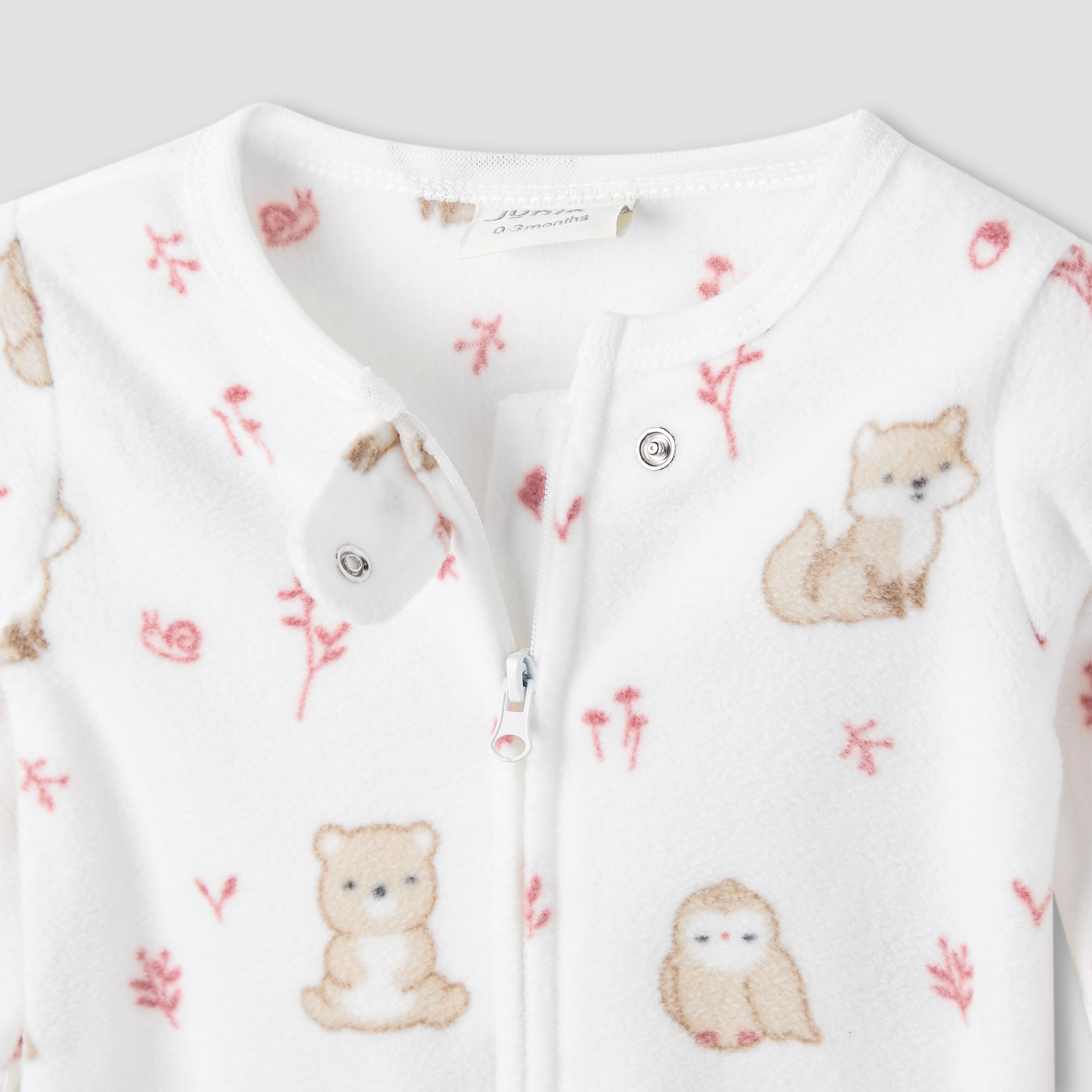 Juniors Round Neck Sleepsuit with Print - Polyester - Long Sleeves - Set of 2