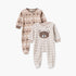 Pack of 2 Juniors Crew Neck Long Sleeves Sleepsuit with Teddy Bear Print
