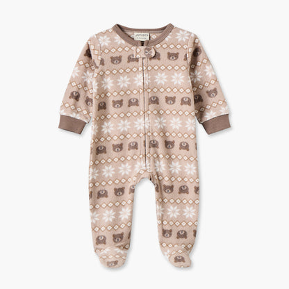 Pack of 2 Juniors Crew Neck Long Sleeves Sleepsuit with Teddy Bear Print
