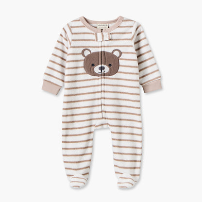 Pack of 2 Juniors Crew Neck Long Sleeves Sleepsuit with Teddy Bear Print